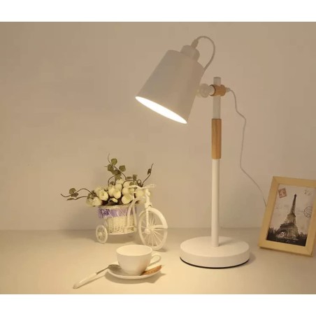 Flexo OSLO Blanco, lámpara de escritorio 1xE27 para lectura y trabajo en casa, brazo articulable.